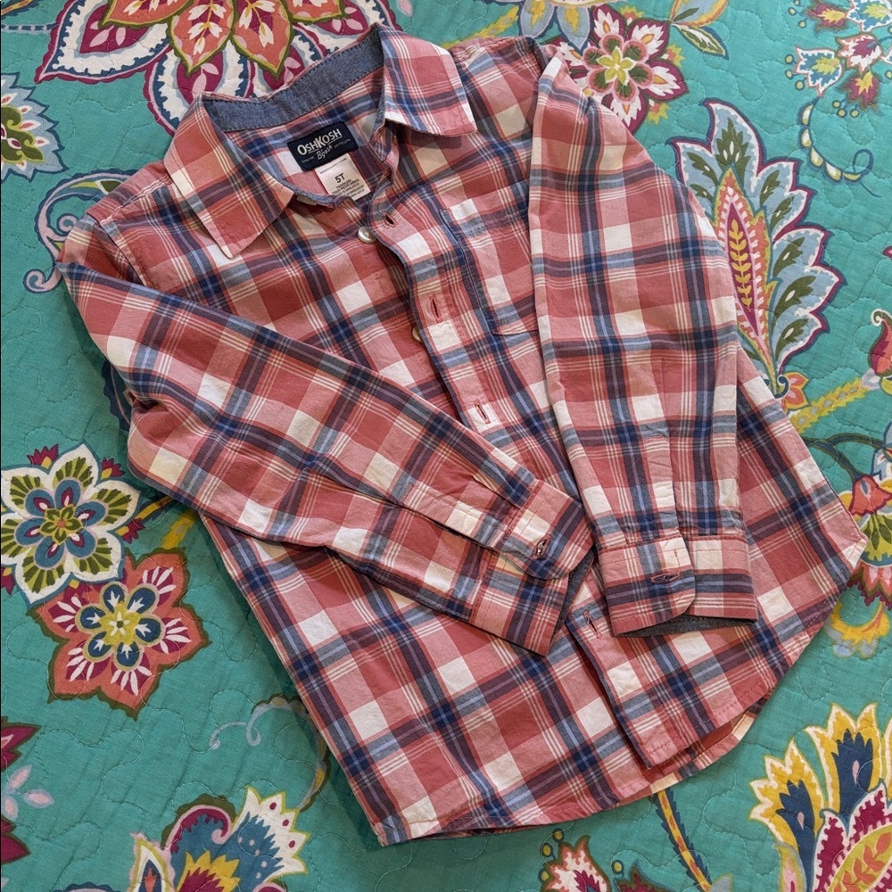 OshKosh Carters Boys Plaid Shirt Bundle 5T